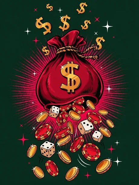 Reload bonus promotie met geldzak en pokerfiches